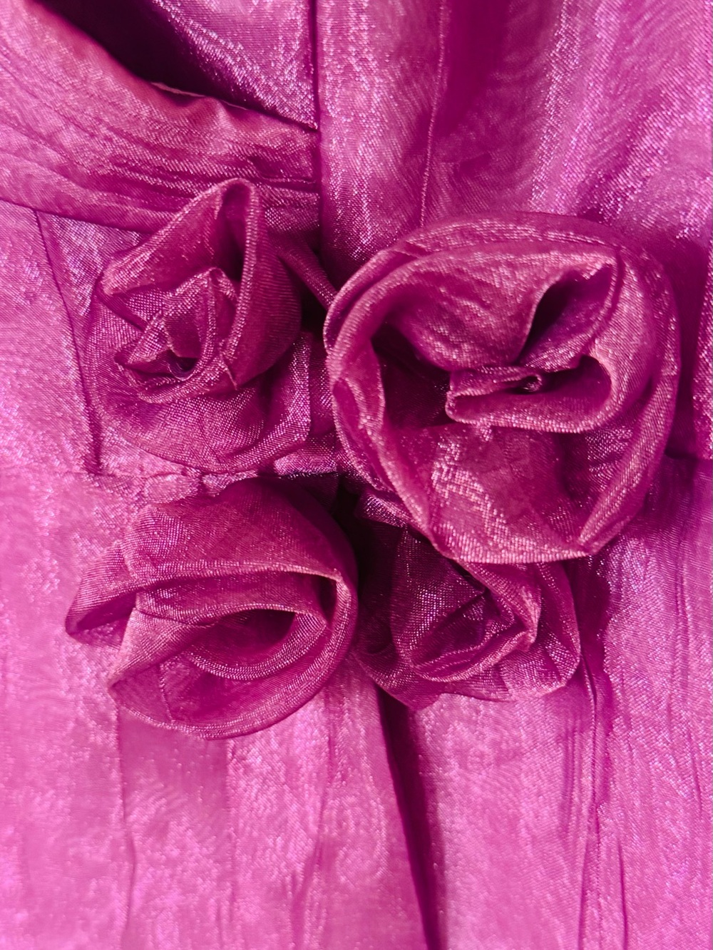JS Collections Magenta Satin-Effect Evening Jacket with Rosette Accents